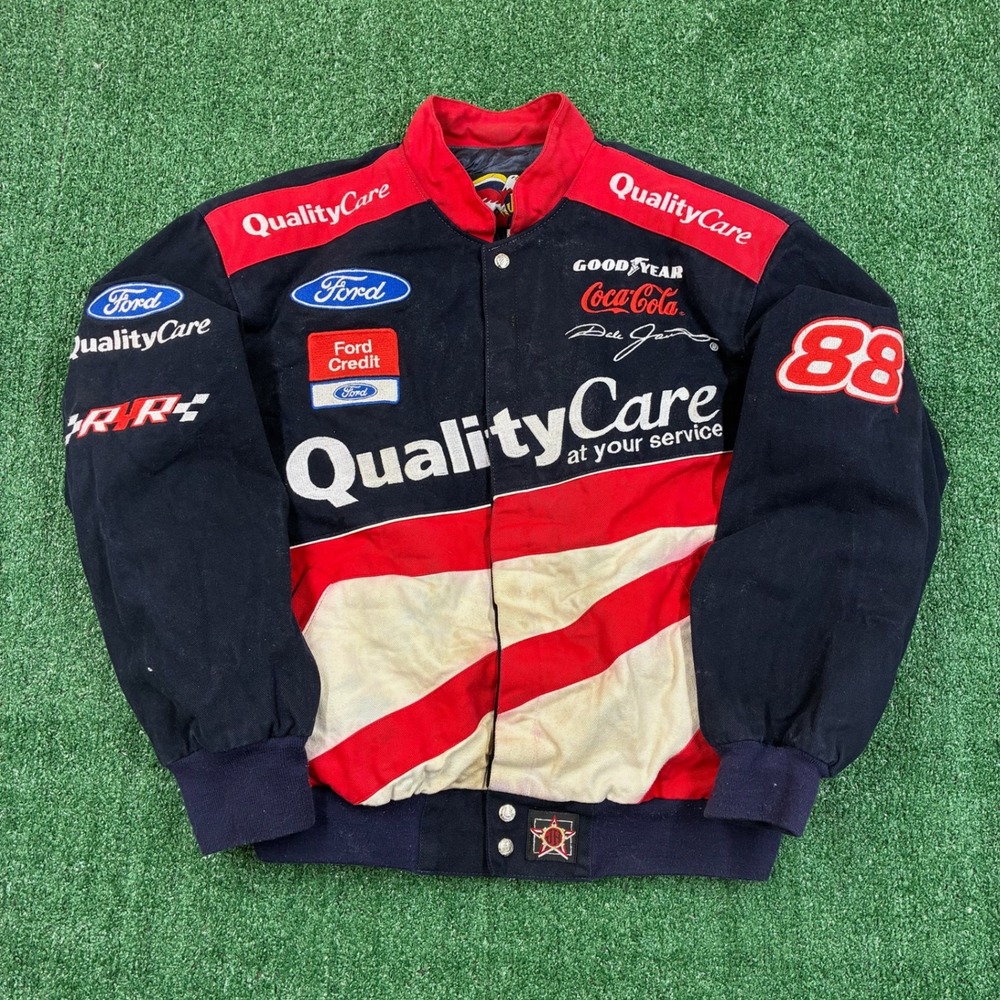 Vintage 90s Jeff Hamilton Design‎ Embroidered Ford NASCAR Racing Jacket